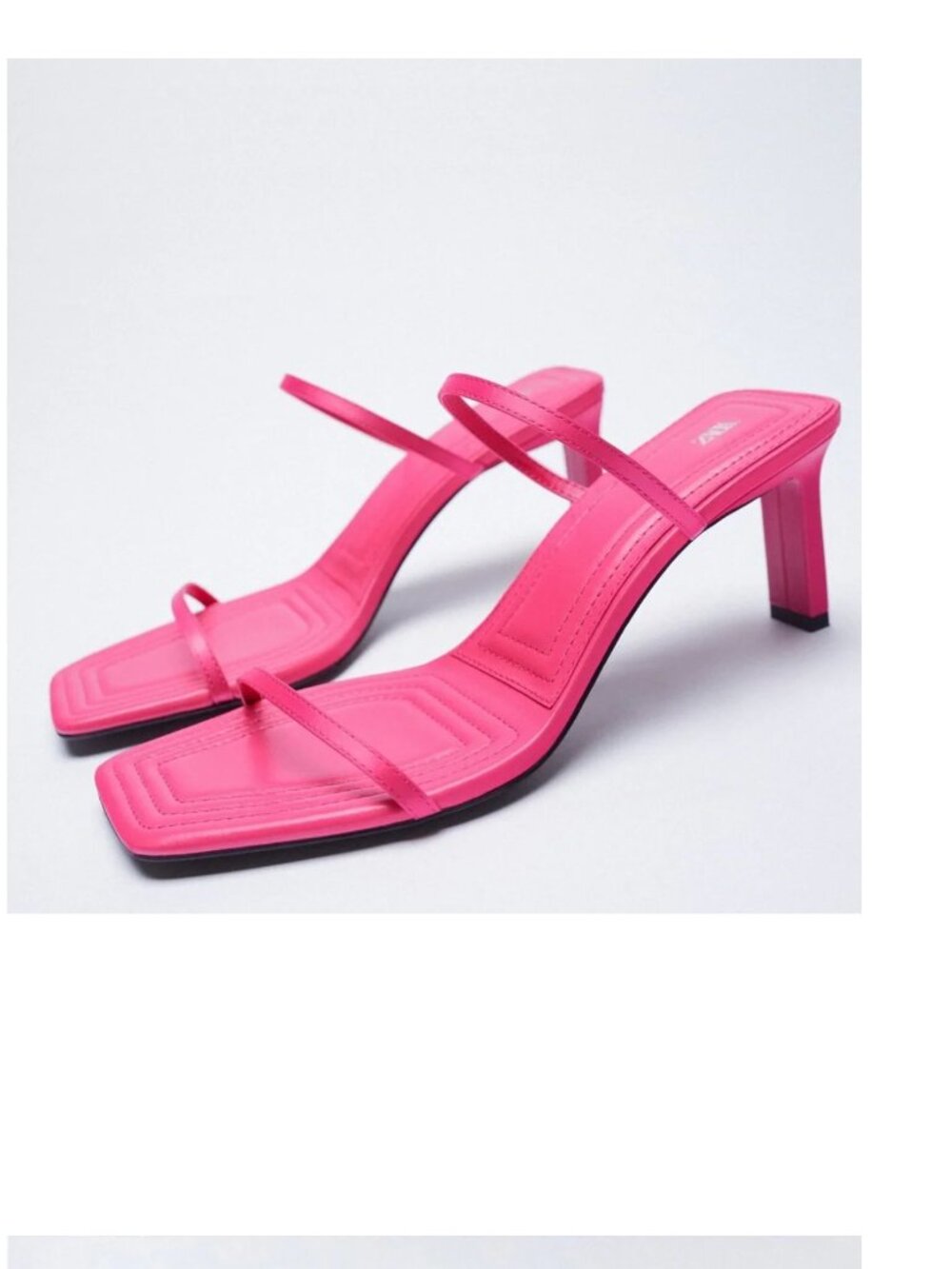NWT Zara HEELED SANDALS W/ THIN STRAPS PINK SZ-9 - Picture 1 of 11